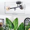 Chehalis ceiling light, globe light Amber, clear, Smoke-coloured, 3-light sources