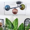 Chehalis ceiling light, globe light blue, green, coppery, 3-light sources