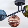 Chehalis ceiling light, globe light blue, green, coppery, 3-light sources