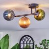 Chehalis ceiling light, globe light blue, green, coppery, 3-light sources