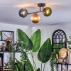 Chehalis ceiling light, globe light blue, green, coppery, 3-light sources