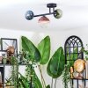 Chehalis ceiling light, globe light blue, green, clear, coppery, 3-light sources