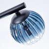 Chehalis ceiling light, globe light blue, green, clear, coppery, 3-light sources