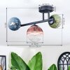 Chehalis ceiling light, globe light blue, green, clear, coppery, 3-light sources