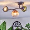 Chehalis ceiling light, globe light blue, green, clear, coppery, 3-light sources