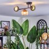 Chehalis ceiling light, globe light blue, green, clear, coppery, 3-light sources