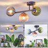Chehalis ceiling light, globe light blue, green, clear, coppery, 3-light sources