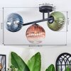 Chehalis ceiling light, globe light blue, green, clear, coppery, 3-light sources