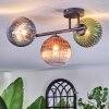 Chehalis ceiling light, globe light blue, green, clear, coppery, 3-light sources