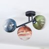 Chehalis ceiling light, globe light blue, green, clear, coppery, 3-light sources