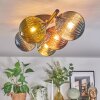 Chehalis ceiling light, globe light blue, green, coppery, 5-light sources