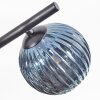Chehalis ceiling light, globe light blue, green, coppery, 5-light sources