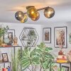 Chehalis ceiling light, globe light blue, green, coppery, 5-light sources