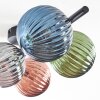 Chehalis ceiling light, globe light blue, green, coppery, Smoke-coloured, 5-light sources