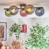 Chehalis ceiling light, globe light blue, green, clear, coppery, 5-light sources