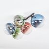 Chehalis ceiling light, globe light blue, green, clear, coppery, 5-light sources