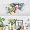 Chehalis ceiling light, globe light blue, green, clear, coppery, 5-light sources