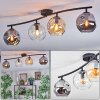 Ripoll ceiling light, globe light Amber, clear, Smoke-coloured, 4-light sources