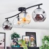 Ripoll ceiling light, globe light Amber, clear, Smoke-coloured, 4-light sources