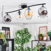 Ripoll ceiling light, globe light Amber, clear, Smoke-coloured, 4-light sources