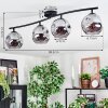 Ripoll ceiling light, globe light Smoke-coloured, 4-light sources