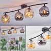 Ripoll ceiling light, globe light Amber, Smoke-coloured, 4-light sources
