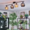 Ripoll ceiling light, globe light Amber, Smoke-coloured, 4-light sources