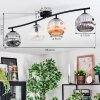 Ripoll ceiling light, globe light Amber, clear, Smoke-coloured, 4-light sources