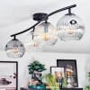 Ripoll ceiling light, globe light Amber, clear, Smoke-coloured, 4-light sources