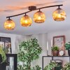 Ripoll ceiling light, globe light Amber, 4-light sources