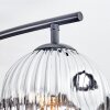 Ripoll ceiling light, globe light chrome, clear, Smoke-coloured, 4-light sources