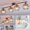 Ripoll ceiling light, globe light clear, Smoke-coloured, 4-light sources