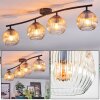 Ripoll ceiling light, globe light Amber, clear, 4-light sources