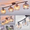 Ripoll ceiling light, globe light Amber, clear, Smoke-coloured, 4-light sources