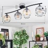 Ripoll ceiling light, globe light Amber, clear, Smoke-coloured, 4-light sources