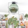 Koyoto ceiling light, globe light 12 cm green, 1-light source