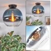 Koyoto ceiling light, globe light 12 cm blue, clear, 1-light source