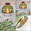 Koyoto ceiling light, globe light 12 cm green, clear, 1-light source
