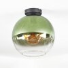 Koyoto ceiling light, globe light 12 cm green, clear, 1-light source