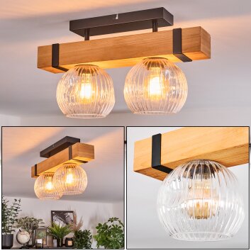 Sernadelo ceiling light, globe light Ecru, black, 2-light sources