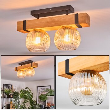 Sernadelo ceiling light, globe light Ecru, black, 2-light sources