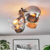 Koyoto ceiling light, globe light Amber, chrome, clear, Smoke-coloured, 4-light sources