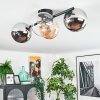 Koyoto ceiling light, globe light Amber, chrome, clear, Smoke-coloured, 4-light sources