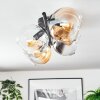 Koyoto ceiling light, globe light Amber, clear, Smoke-coloured, 4-light sources