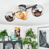 Koyoto ceiling light, globe light Amber, chrome, Smoke-coloured, 4-light sources