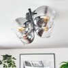 Koyoto ceiling light, globe light clear, Smoke-coloured, 4-light sources