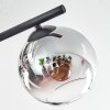 Koyoto ceiling light, globe light clear, Smoke-coloured, 4-light sources