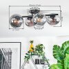 Koyoto ceiling light, globe light clear, Smoke-coloured, 4-light sources