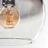 Koyoto ceiling light, globe light clear, Smoke-coloured, 4-light sources