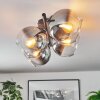 Koyoto ceiling light, globe light clear, Smoke-coloured, 4-light sources